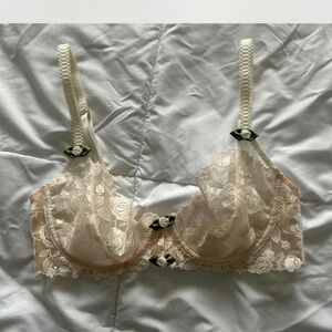 For Love & Lemons Lace Underwire Bra - Cream